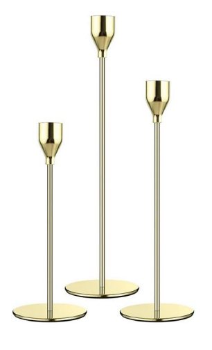 Stabkerzenhalter gold, 3er Set zum Mieten